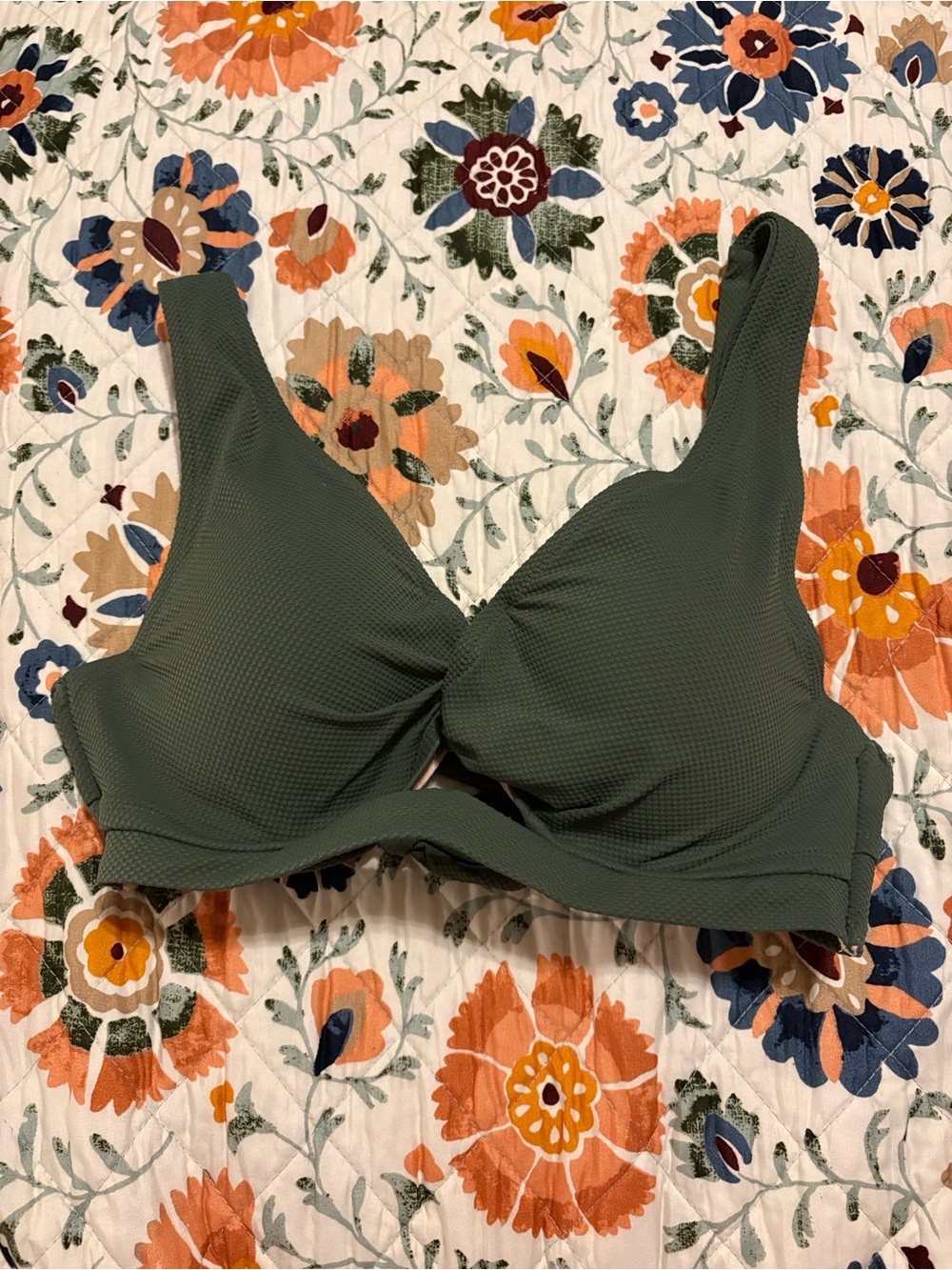 Shade & Shore Olive Green Underwire Push Up Bikini Top